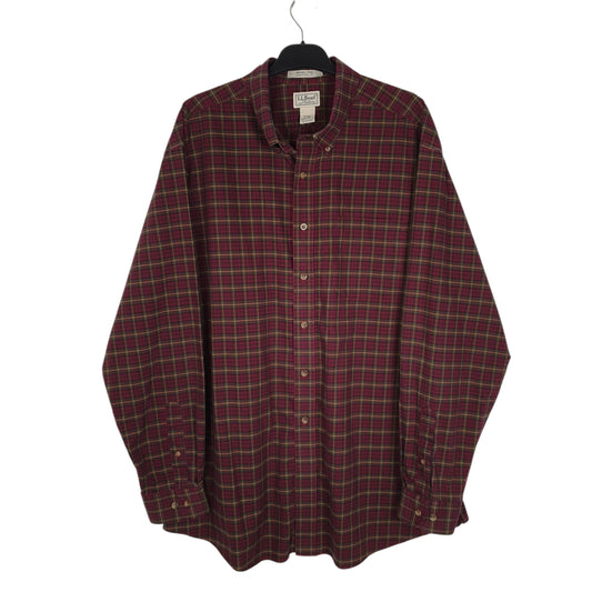 Mens Burgundy L.L.Bean  Long Sleeve Shirt