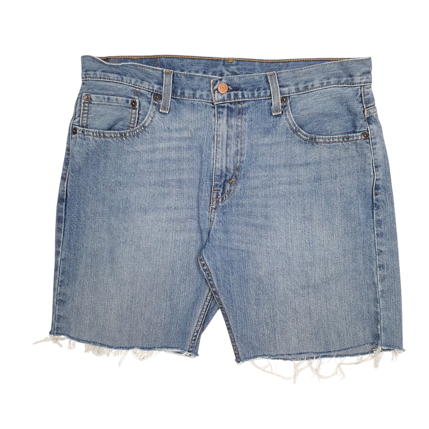 Mens Blue Levis 569 Cut Off Denim Shorts