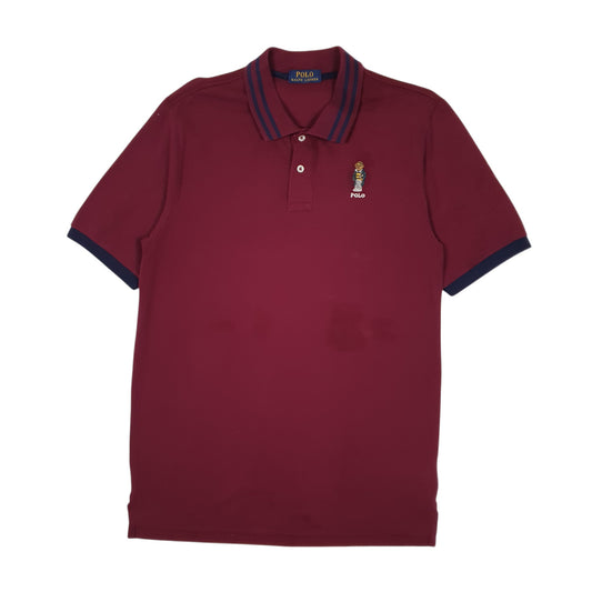 Mens Burgundy Polo Ralph Lauren Polo Bear Short Sleeve Polo Shirt