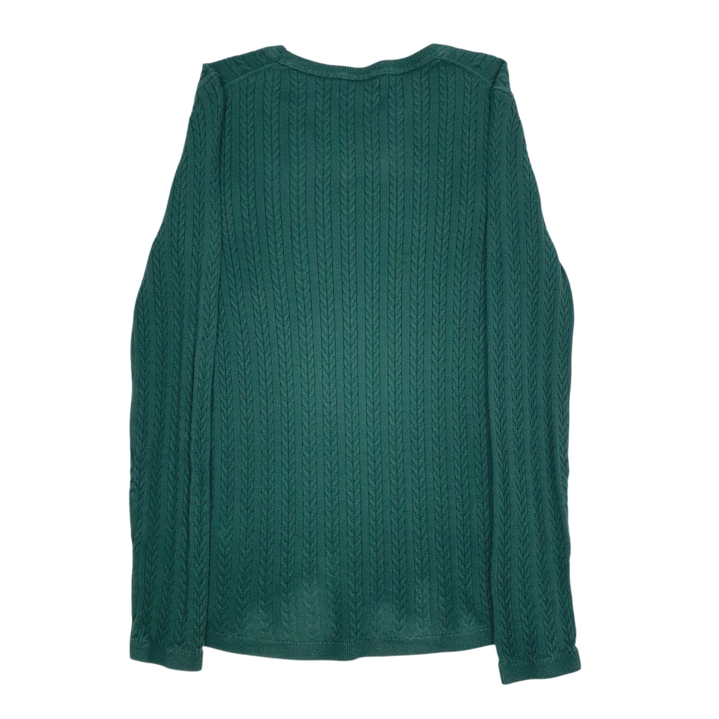 Womens Green Tommy Hilfiger Cable Knit Crewneck Jumper