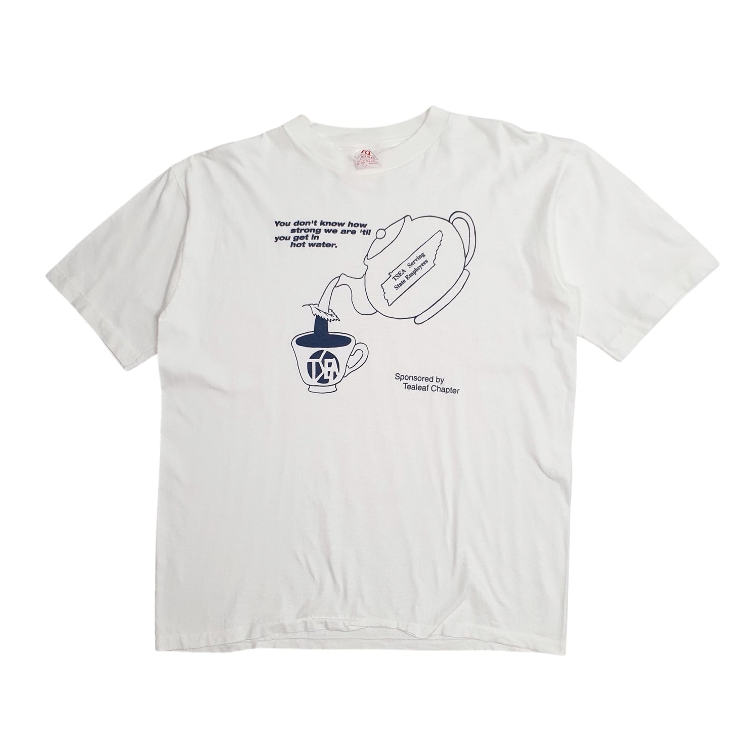 Mens White Hi Q Textiles Single Stitch Vintage 90s Short Sleeve T Shirt