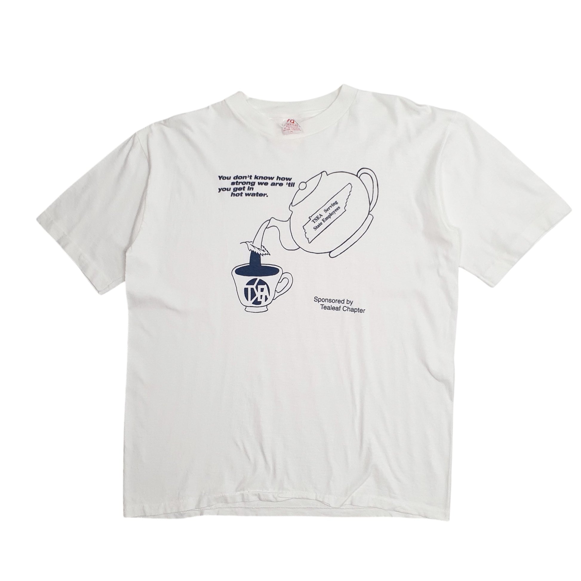 Mens White Hi Q Textiles Single Stitch Vintage 90s Short Sleeve T Shirt