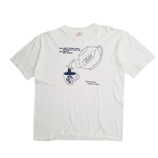 Mens White Hi Q Textiles Single Stitch Vintage 90s Short Sleeve T Shirt