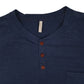 Mens Blue Taohuadao Henley  T Shirt
