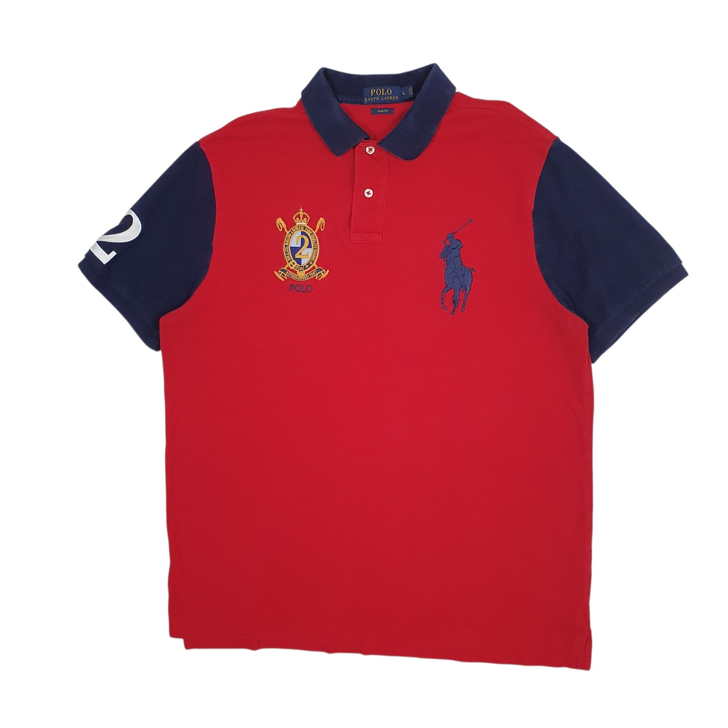 Mens Red Polo Ralph Lauren Slim Fit Short Sleeve Polo Shirt