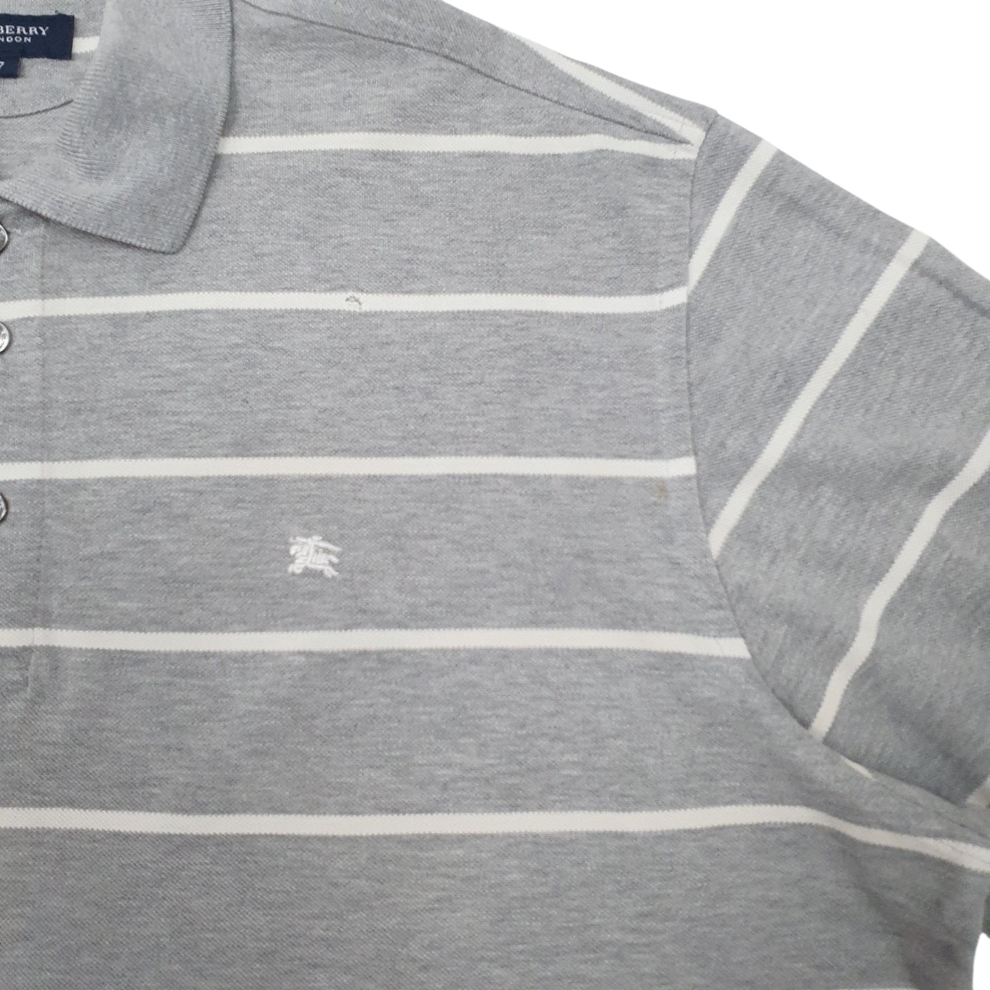 Mens Grey Burberry   Polo Shirt