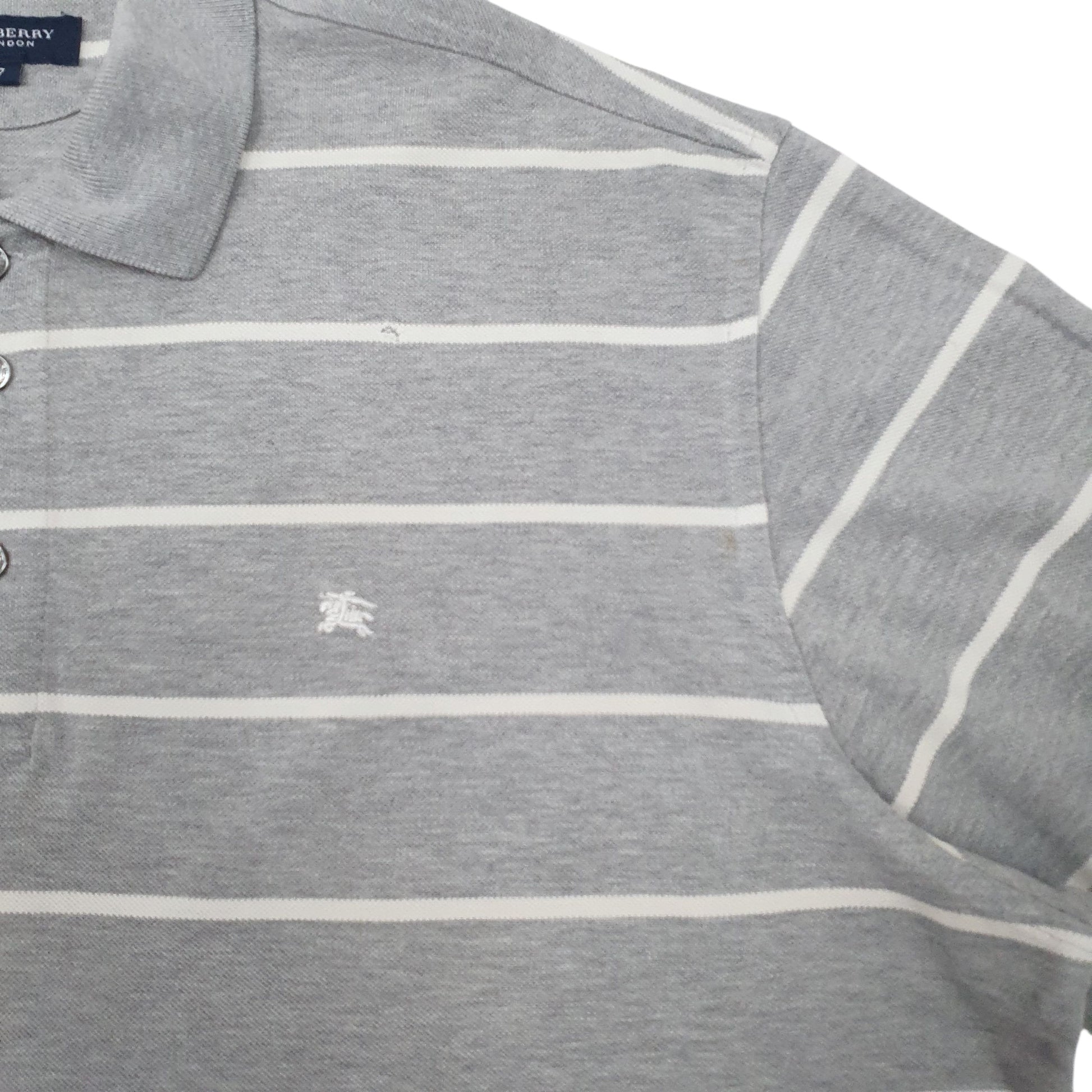 Mens Grey Burberry   Polo Shirt