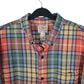 Mens Orange L.L.Bean Thick Flannel Plaid  Shirt