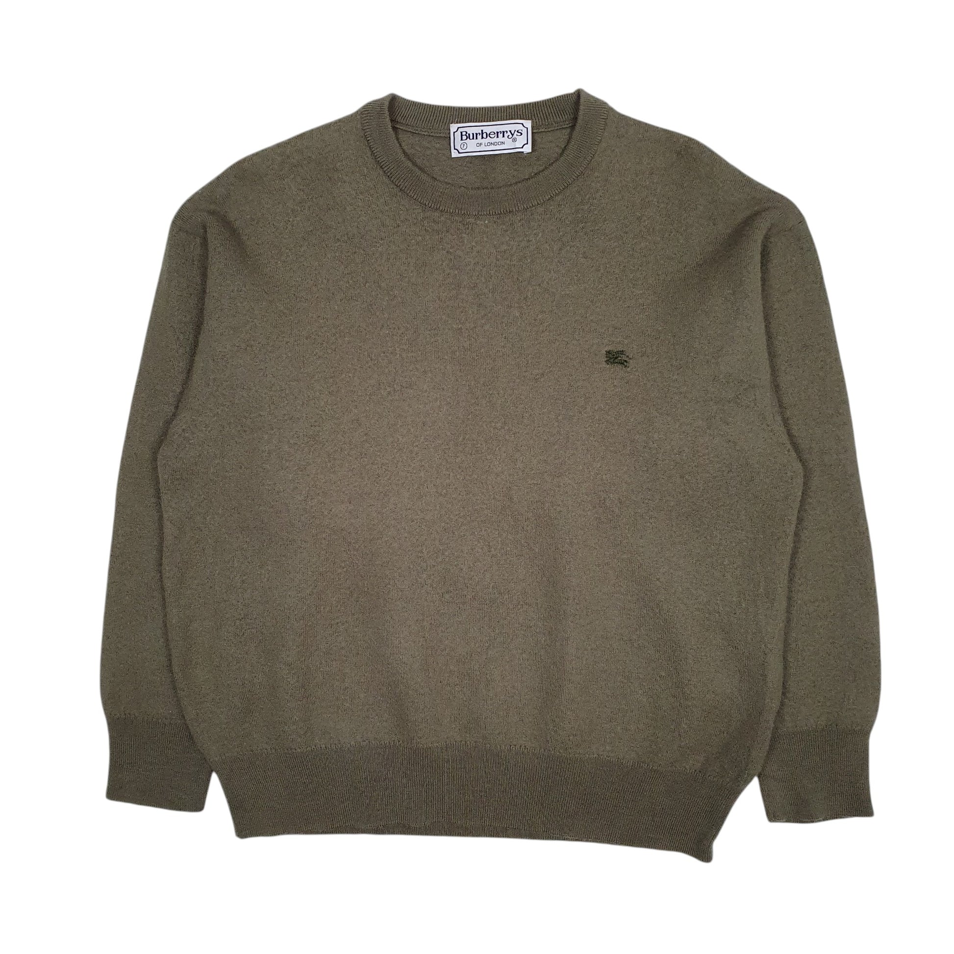 Mens Green Burberry Vintage 90s Crewneck Jumper