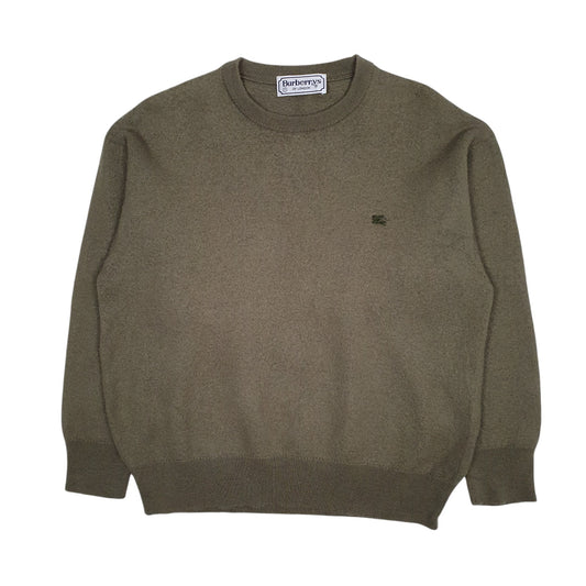 Mens Green Burberry Vintage 90s Crewneck Jumper