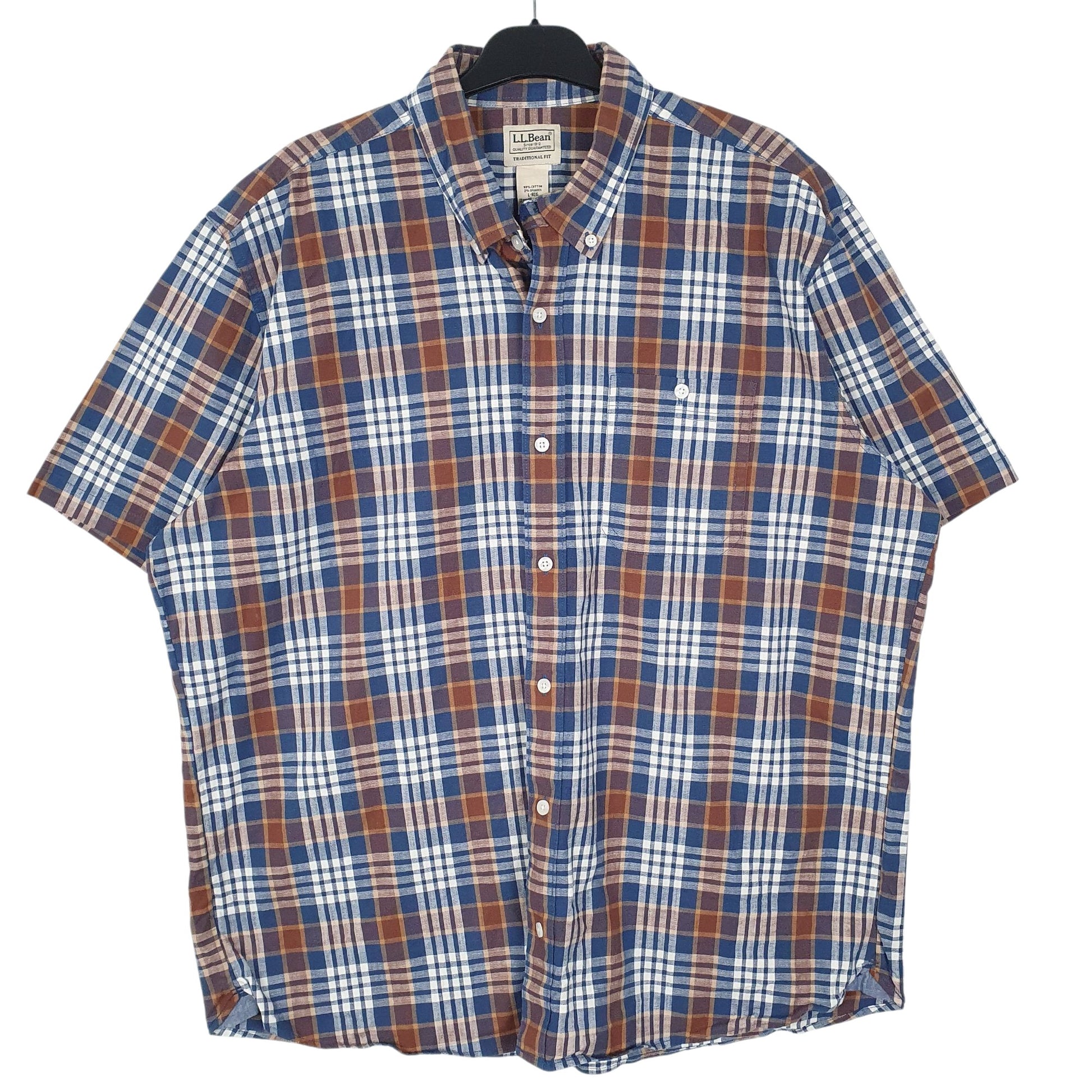 Mens Blue L.L.Bean  Short Sleeve Shirt