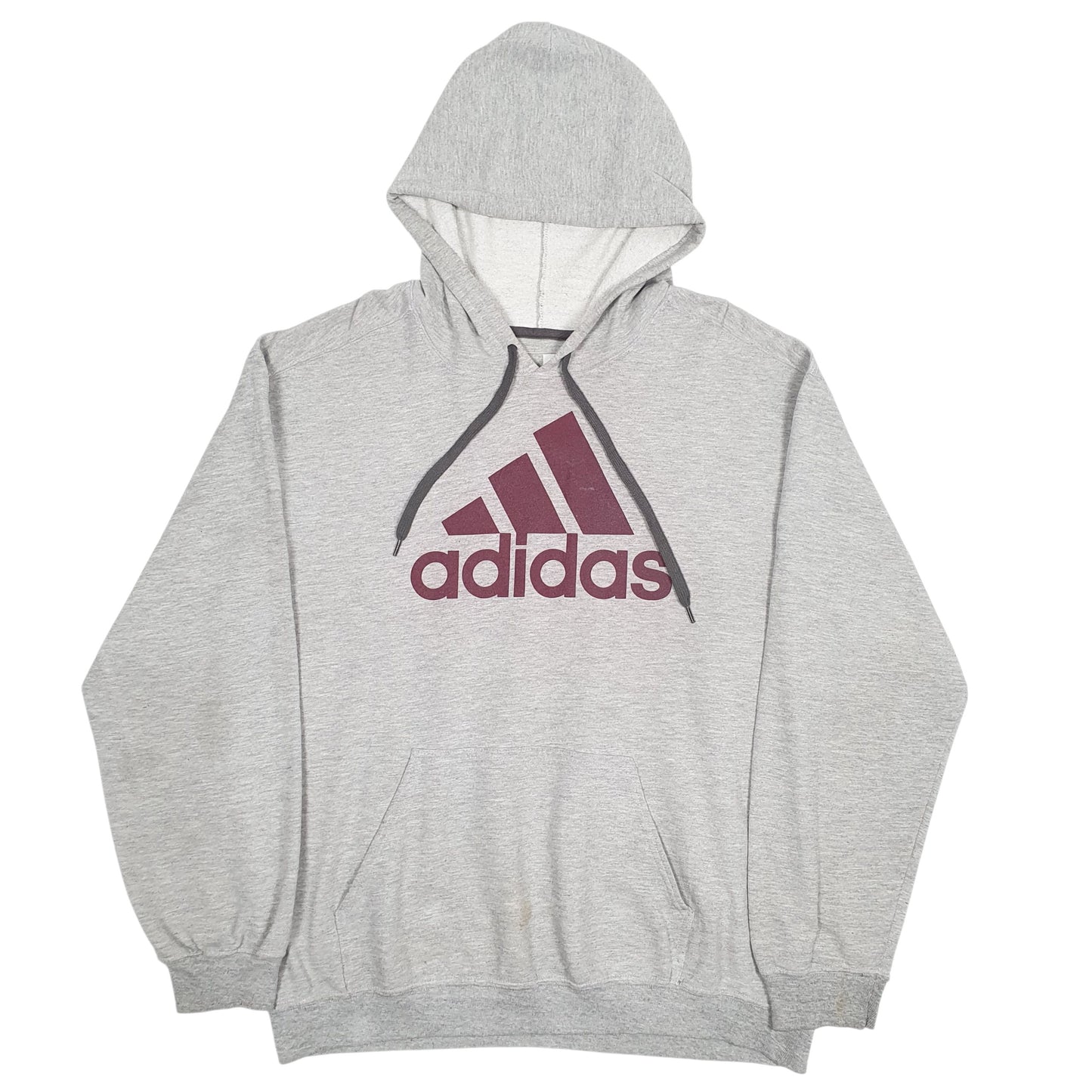 Mens Grey Adidas Spellout Hoodie Jumper