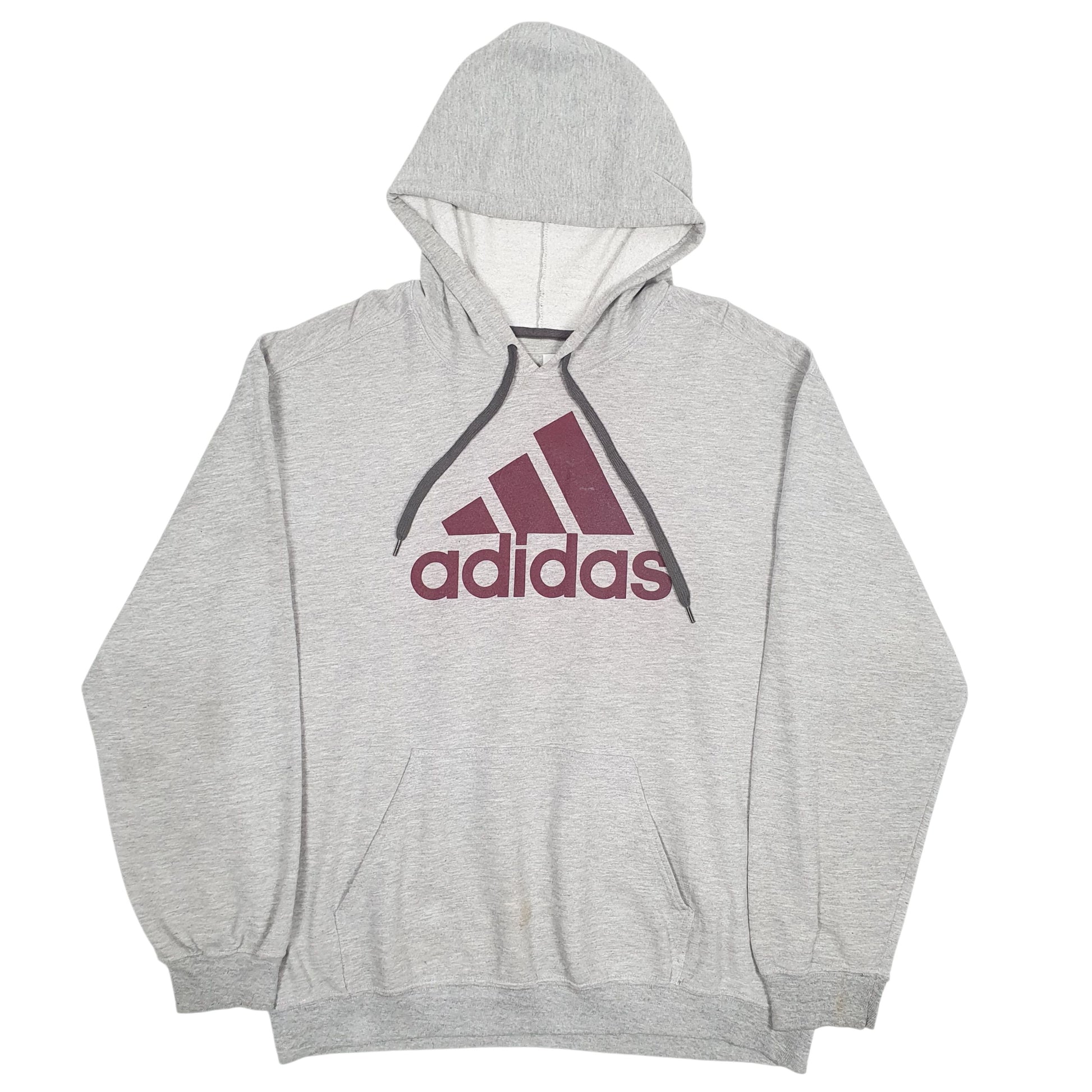 Mens Grey Adidas Spellout Hoodie Jumper