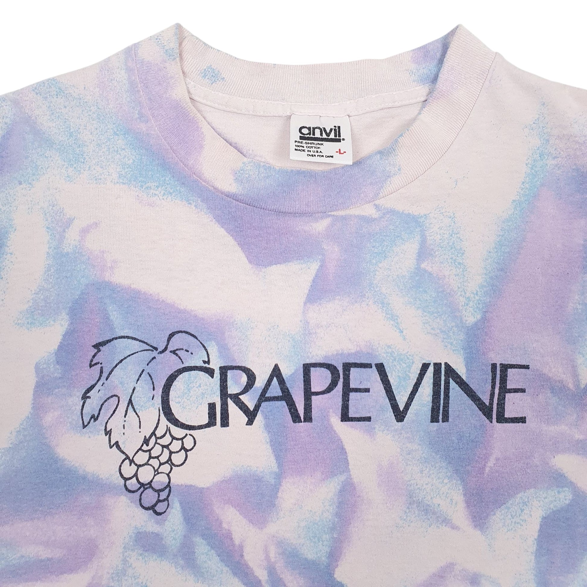 Mens Purple Anvil Single Stitch Vintage 90s  T Shirt