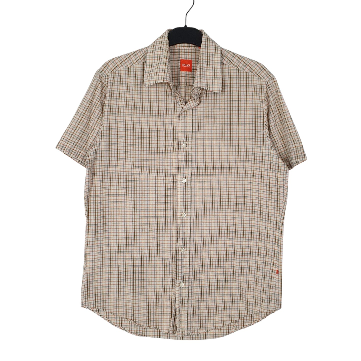 Mens Orange Hugo Boss  Short Sleeve Shirt