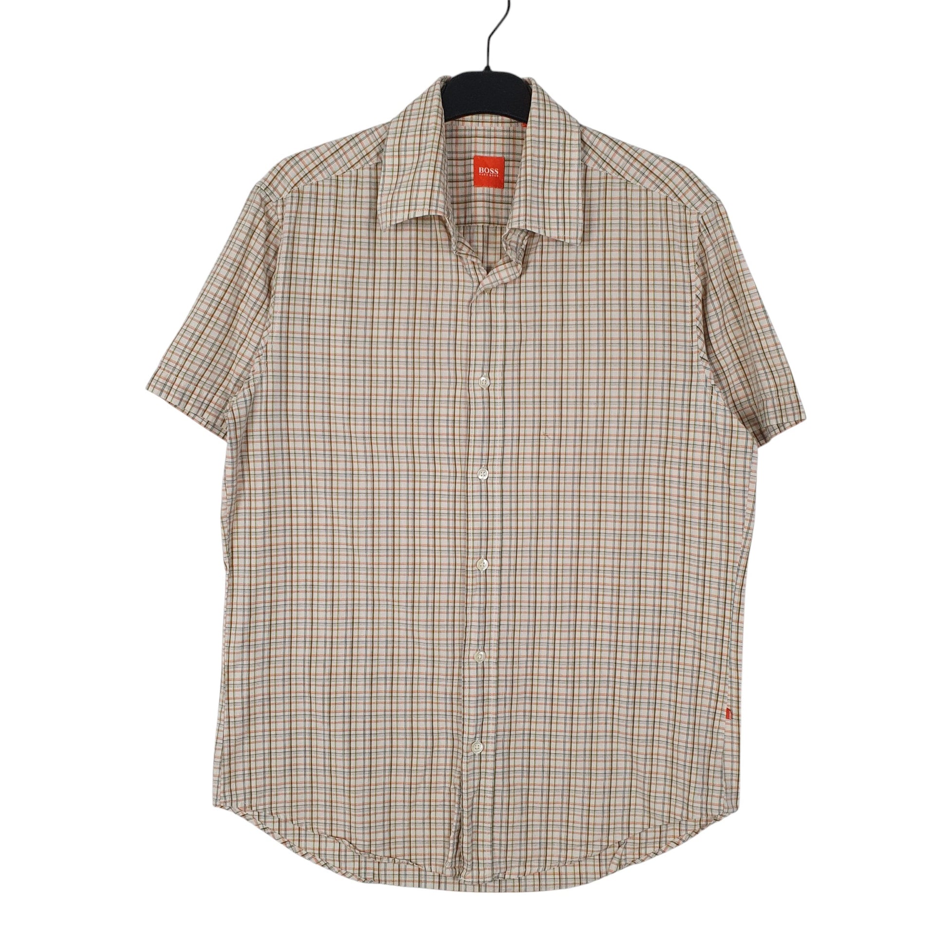 Mens Orange Hugo Boss  Short Sleeve Shirt
