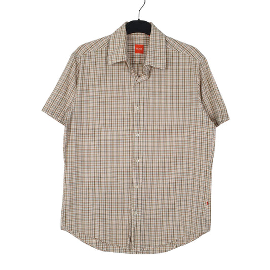 Mens Orange Hugo Boss  Short Sleeve Shirt