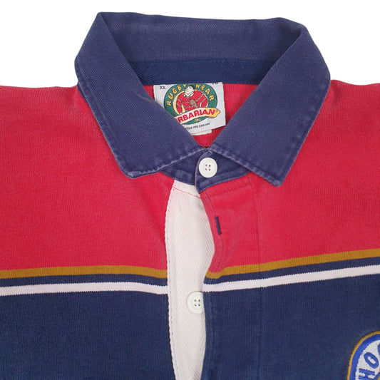 Mens Navy Barbarian Rugby NHL Crewneck Polo Shirt