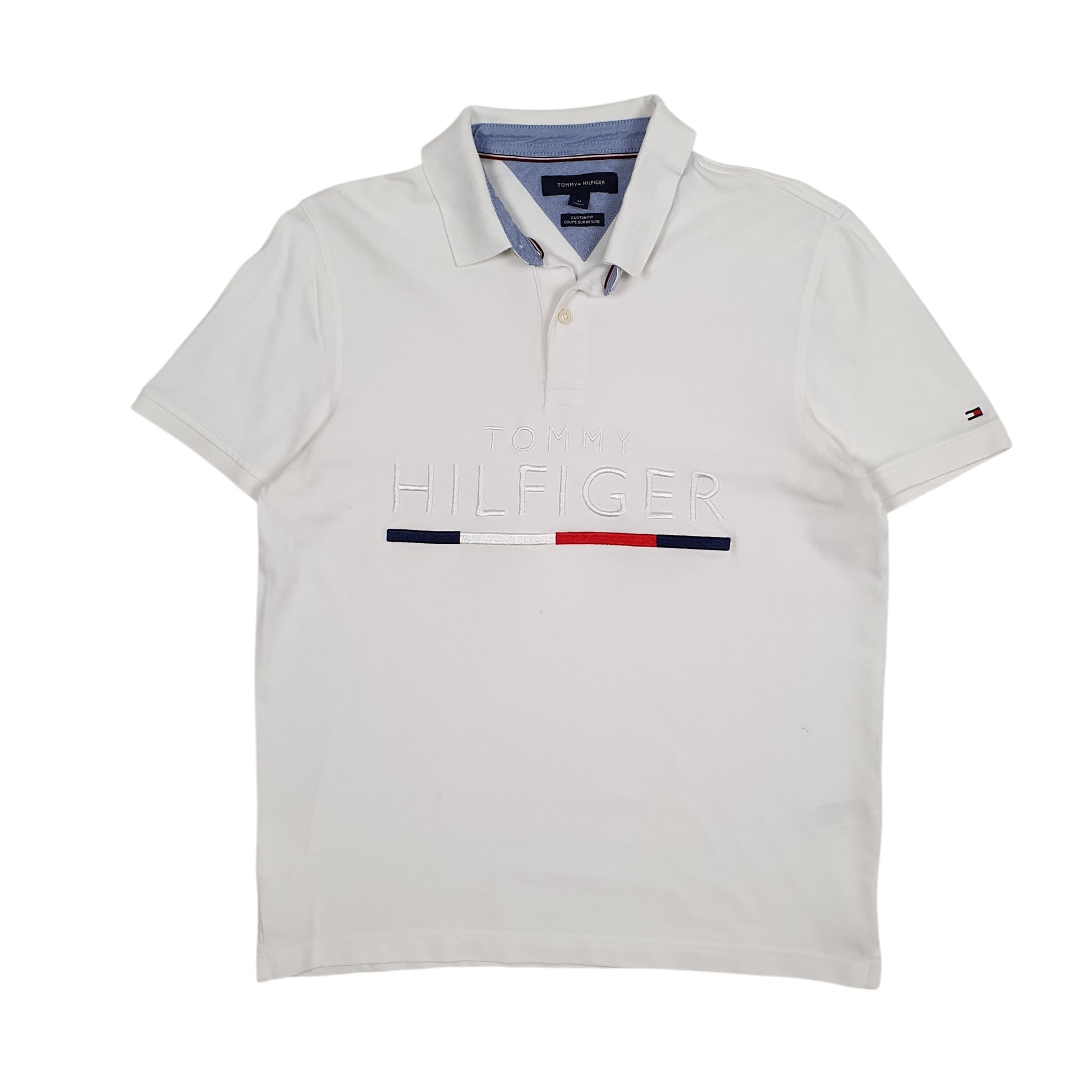 Mens White Tommy Hilfiger  Short Sleeve Polo Shirt