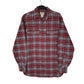 Mens Burgundy L.L.Bean Thick Flannel Plaid Long Sleeve Shirt