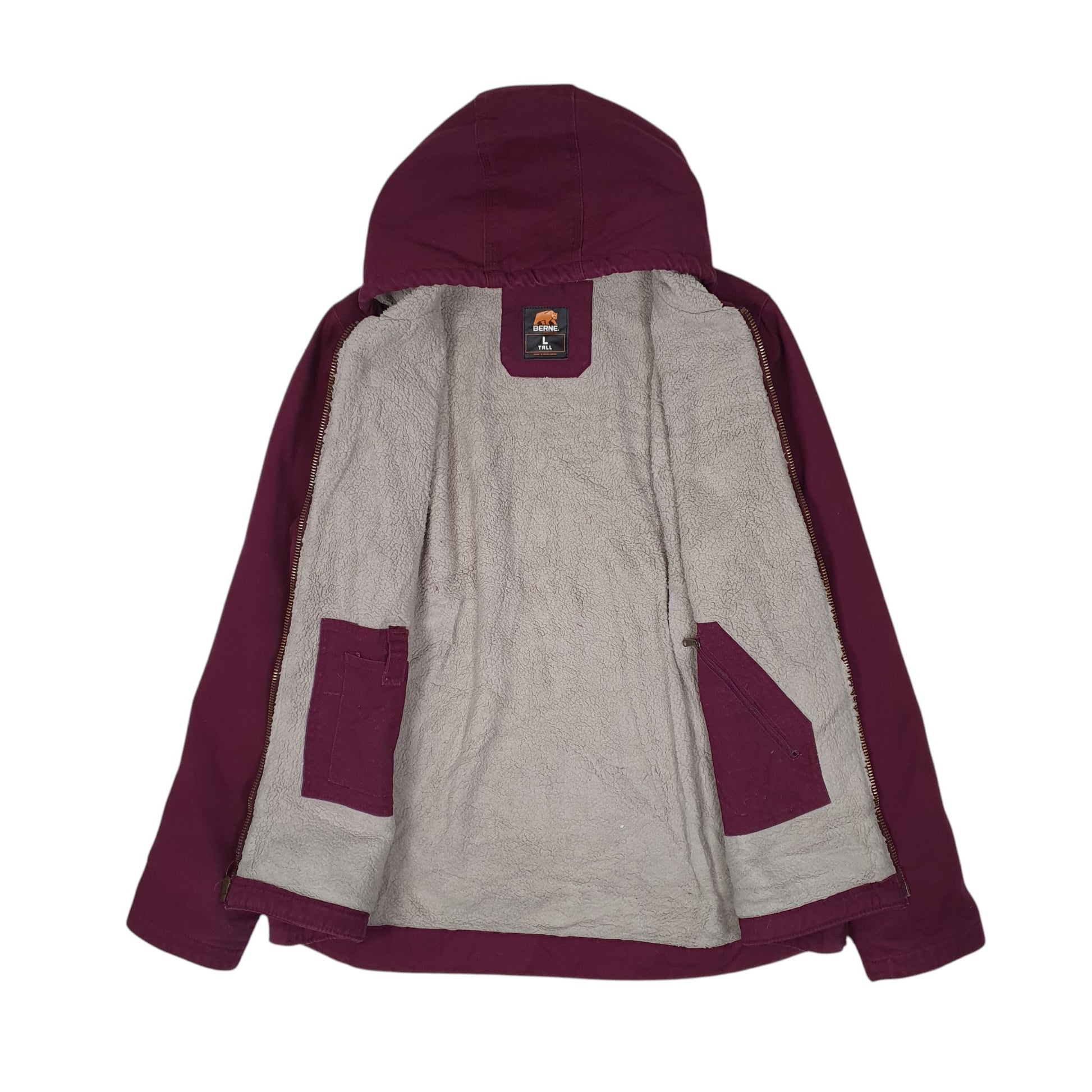 Womens Purple Berne Sherpa Lined Hooded Active  Coat