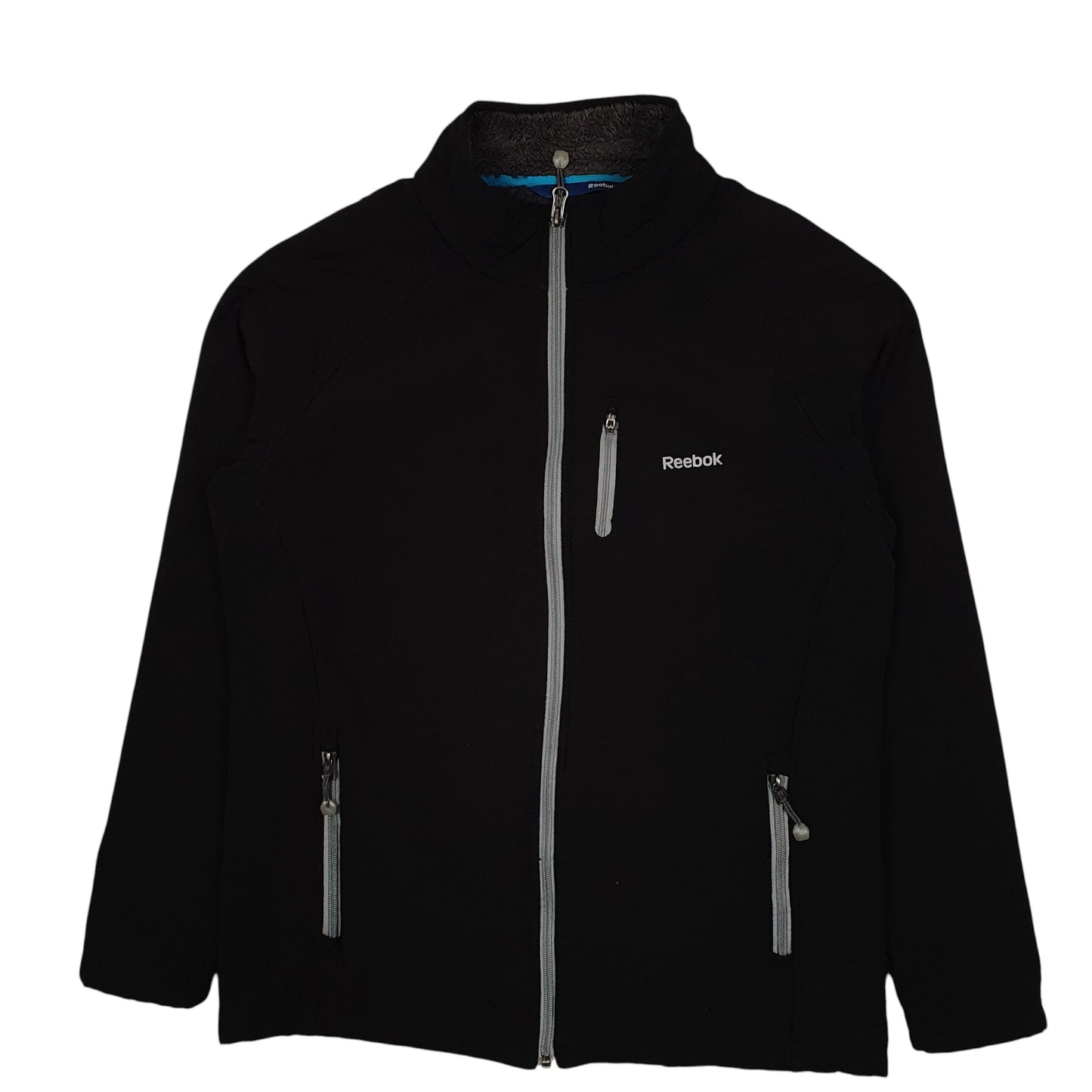 Womens Black Reebok Fleece Lined Windbreaker  Coat