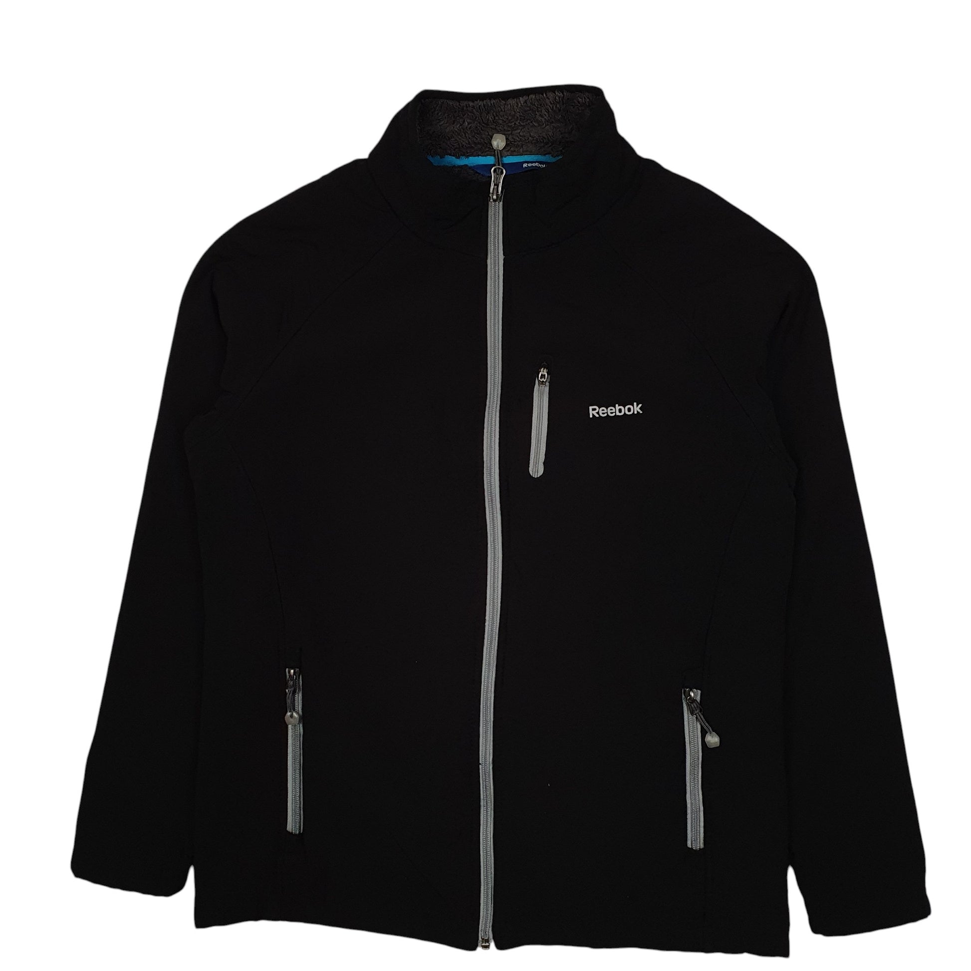 Womens Black Reebok Fleece Lined Windbreaker  Coat