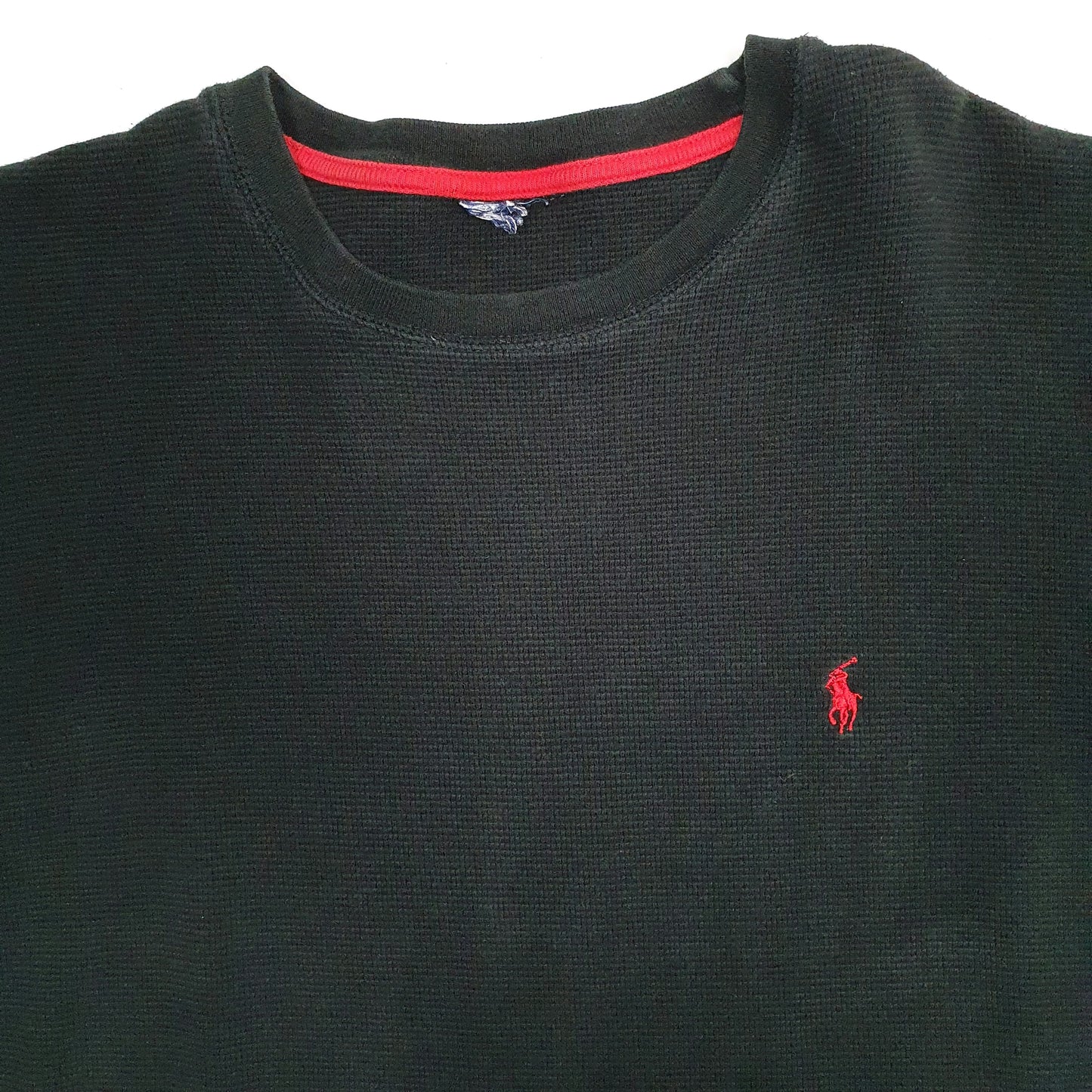 Mens Black Polo Ralph Lauren Lightweight Thermal Crewneck Jumper
