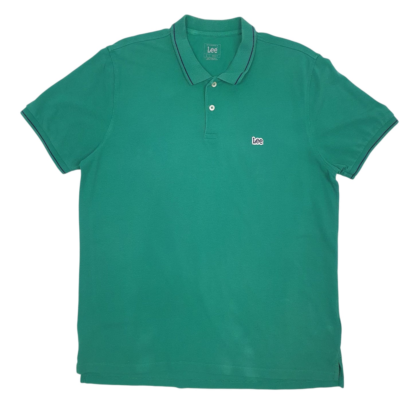 Mens Green Lee  Short Sleeve Polo Shirt
