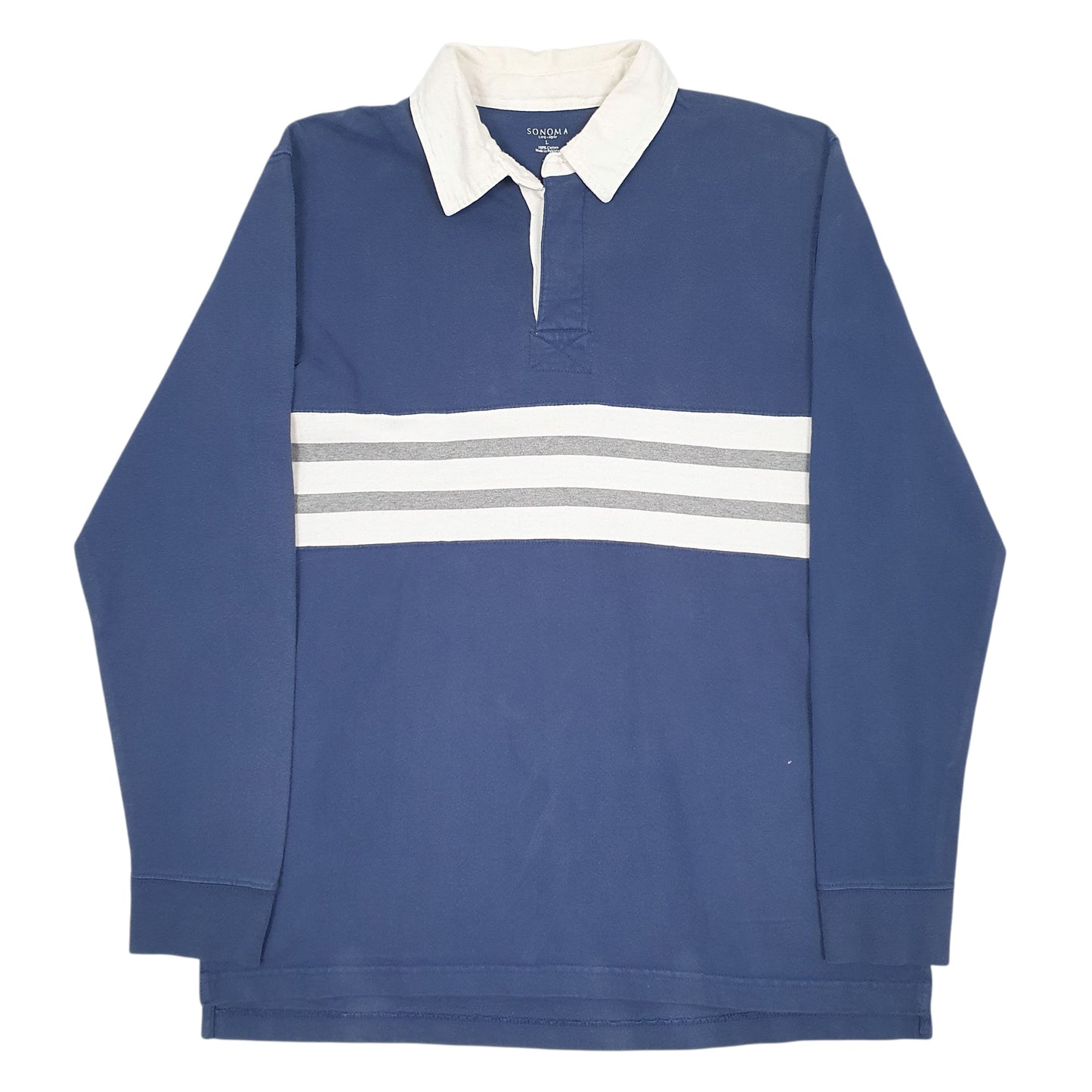 Mens Blue Sonoma  Long Sleeve Polo Shirt