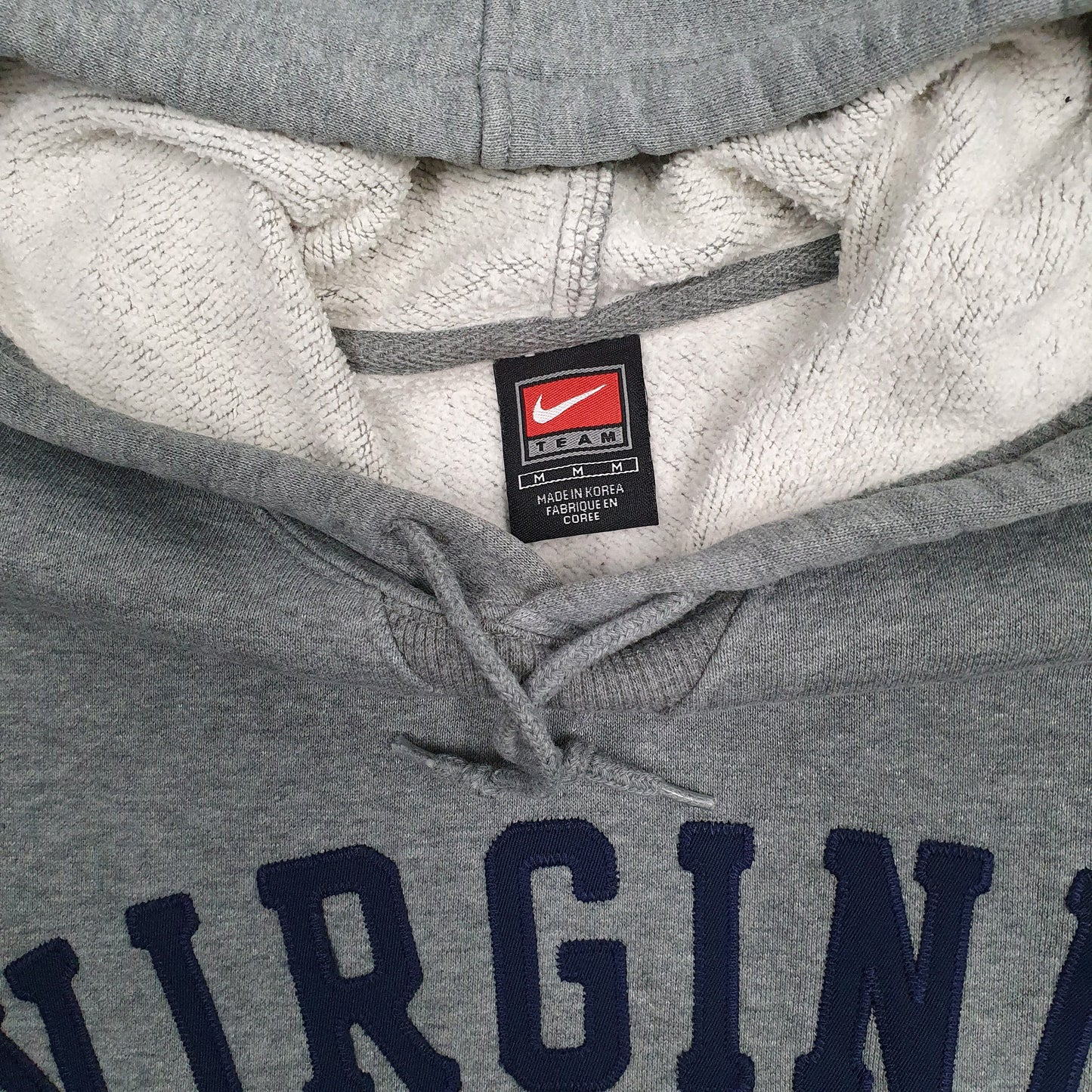 Mens Grey Nike Vintage 00s Virginia Hoodie Jumper