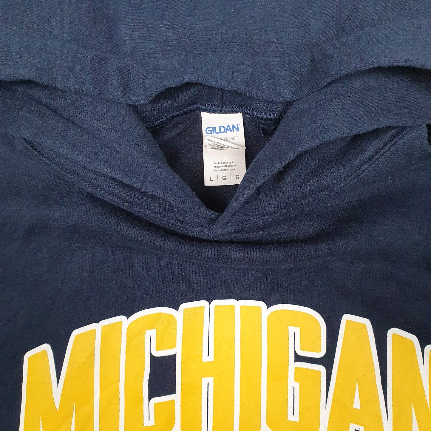 Mens Navy Gildan Michigan Bears Hoodie Jumper