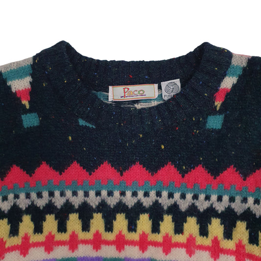 Mens Green Paco Vintage 90s Sweater Crewneck Jumper