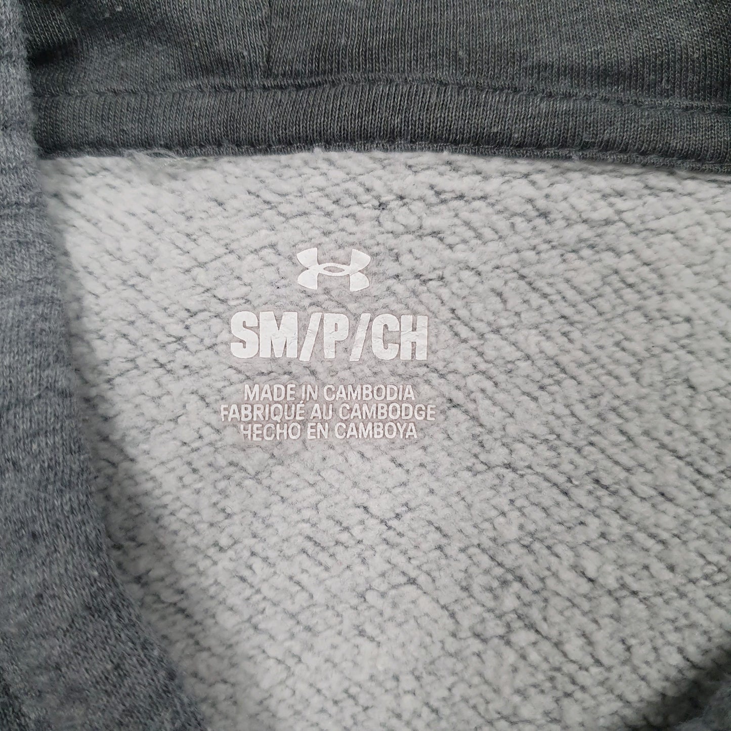 Mens Grey Under Armour Spellout Hoodie Jumper