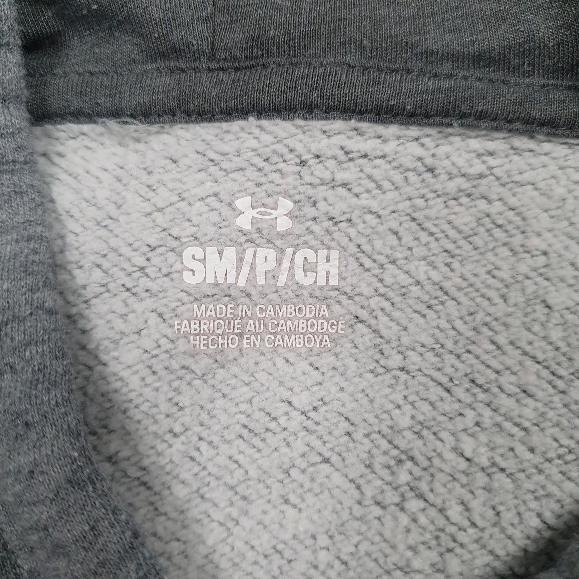 Mens Grey Under Armour Spellout Hoodie Jumper