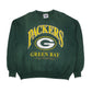 Mens Green Lee Sport Green Bay Packers NFL Nutmeg Mills Vintage 90s Crewneck Jumper