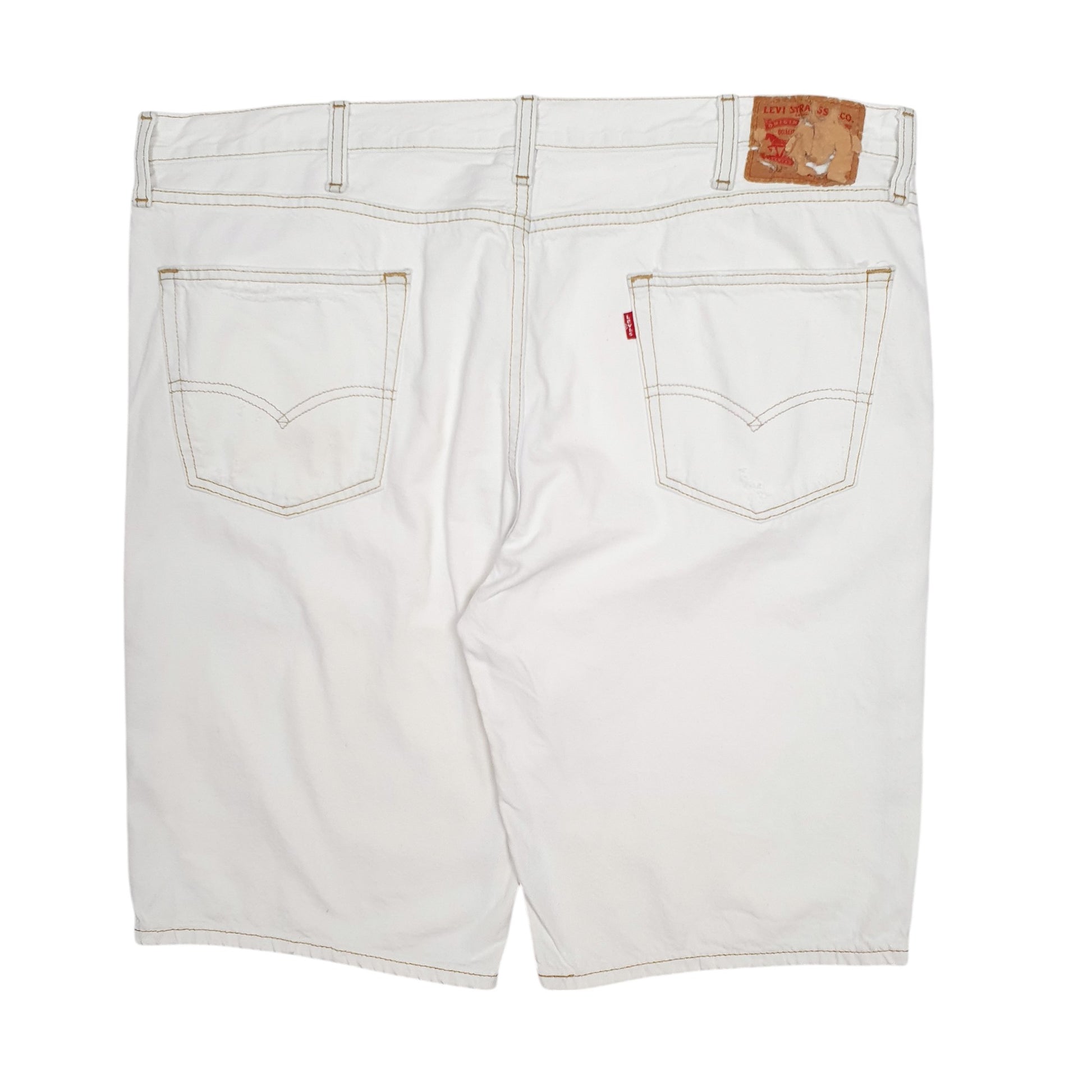 Mens White Levis 502 Ripped  Shorts