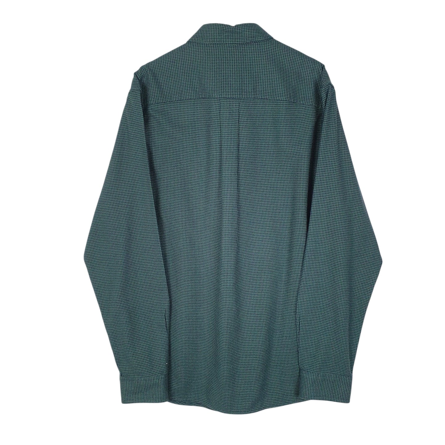 Mens Green L.L.Bean Thick Houndstooth  Shirt