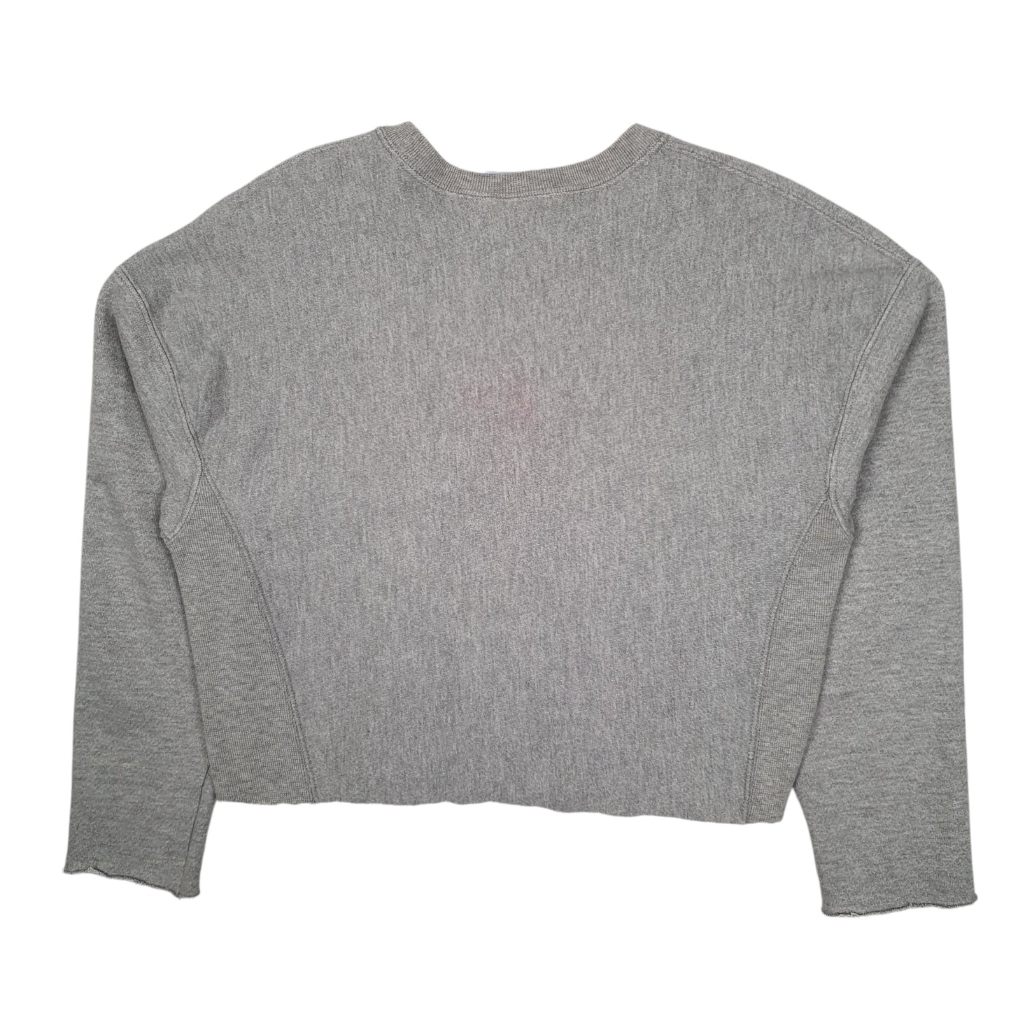 Womens Grey Champion Crop Top Crewneck Jumper