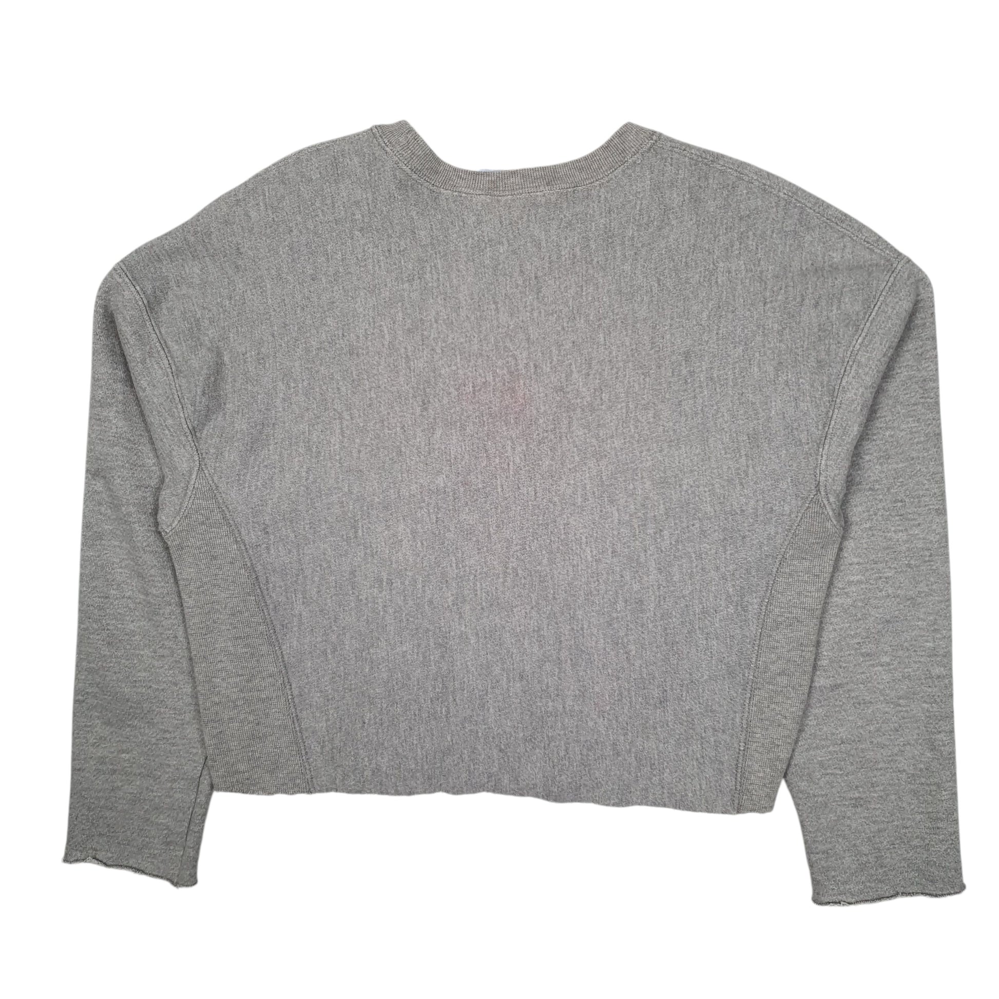 Womens Grey Champion Crop Top Crewneck Jumper