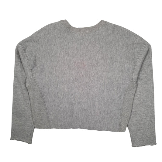 Womens Grey Champion Crop Top Crewneck Jumper