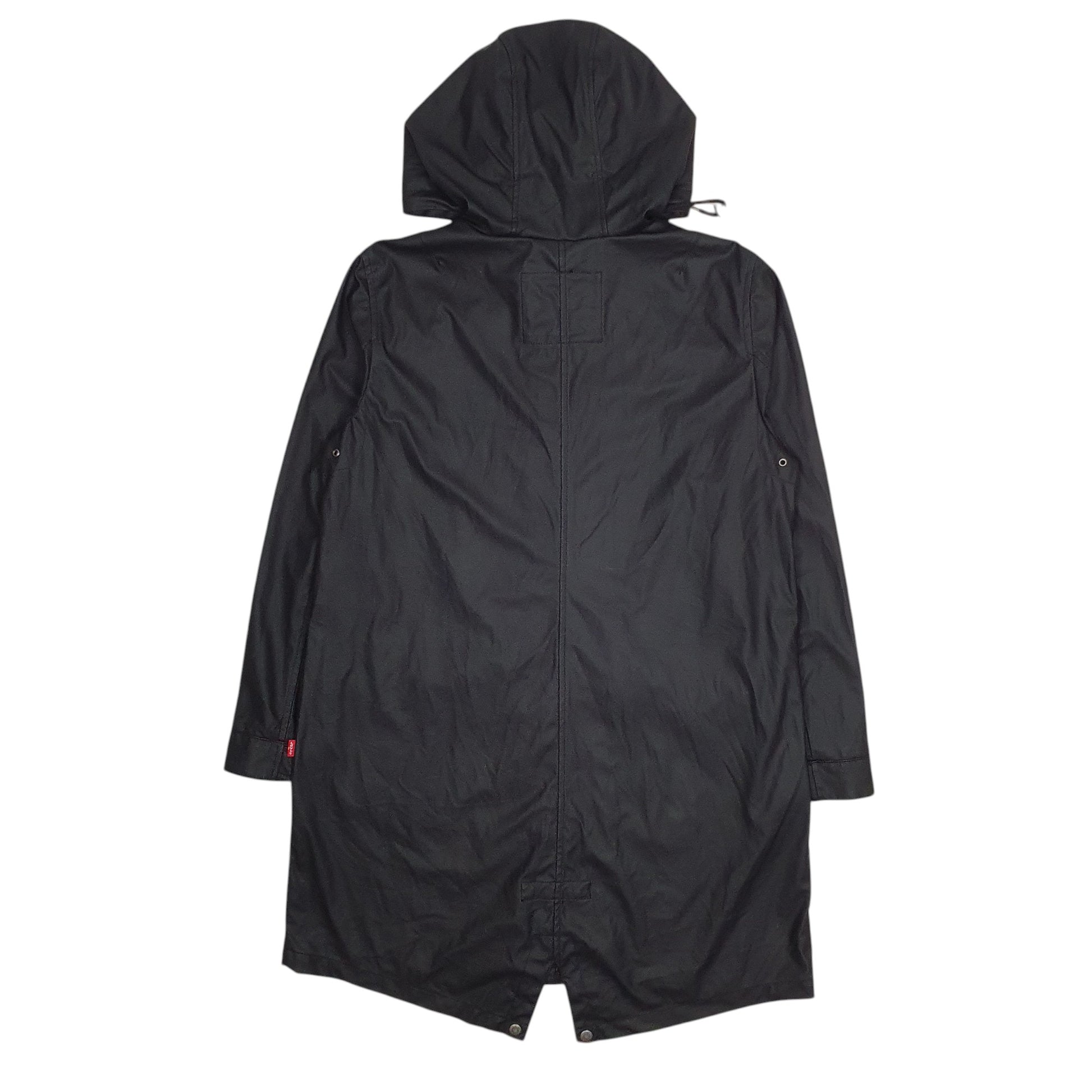 Mens Black Levis Fishtail Waterproof Rain  Coat