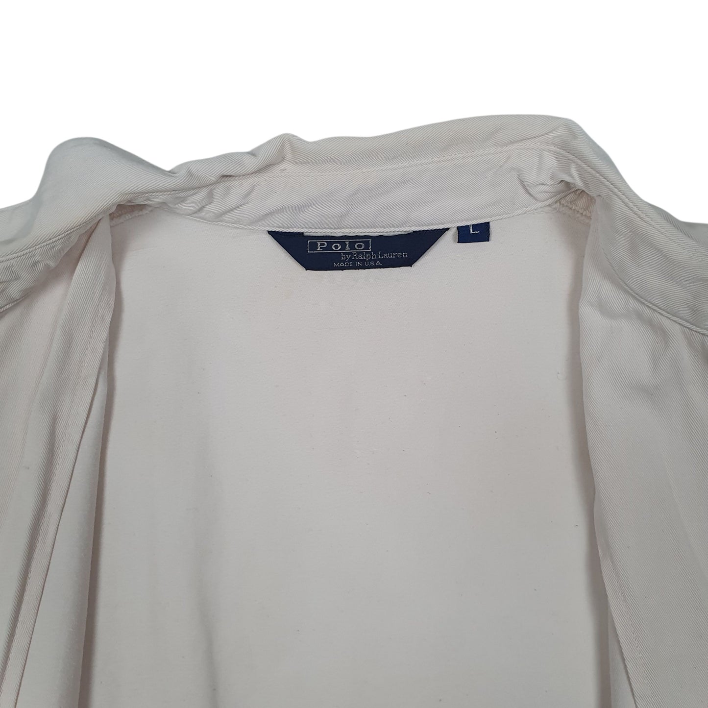 Mens White Polo Ralph Lauren Vintage 1980s Made In USA  Coat