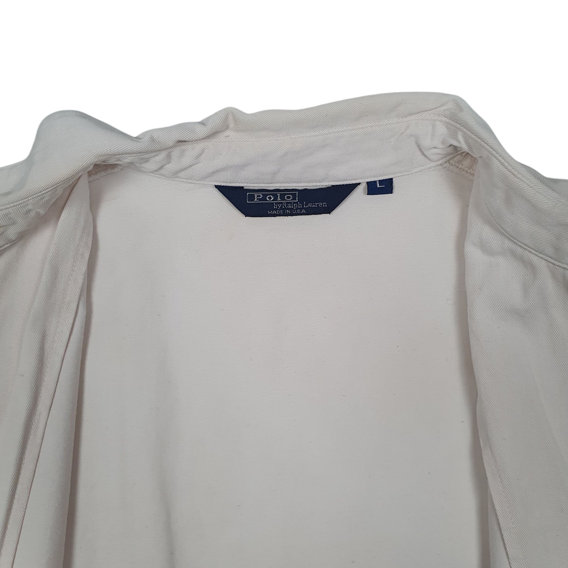 Mens White Polo Ralph Lauren Vintage 1980s Made In USA  Coat