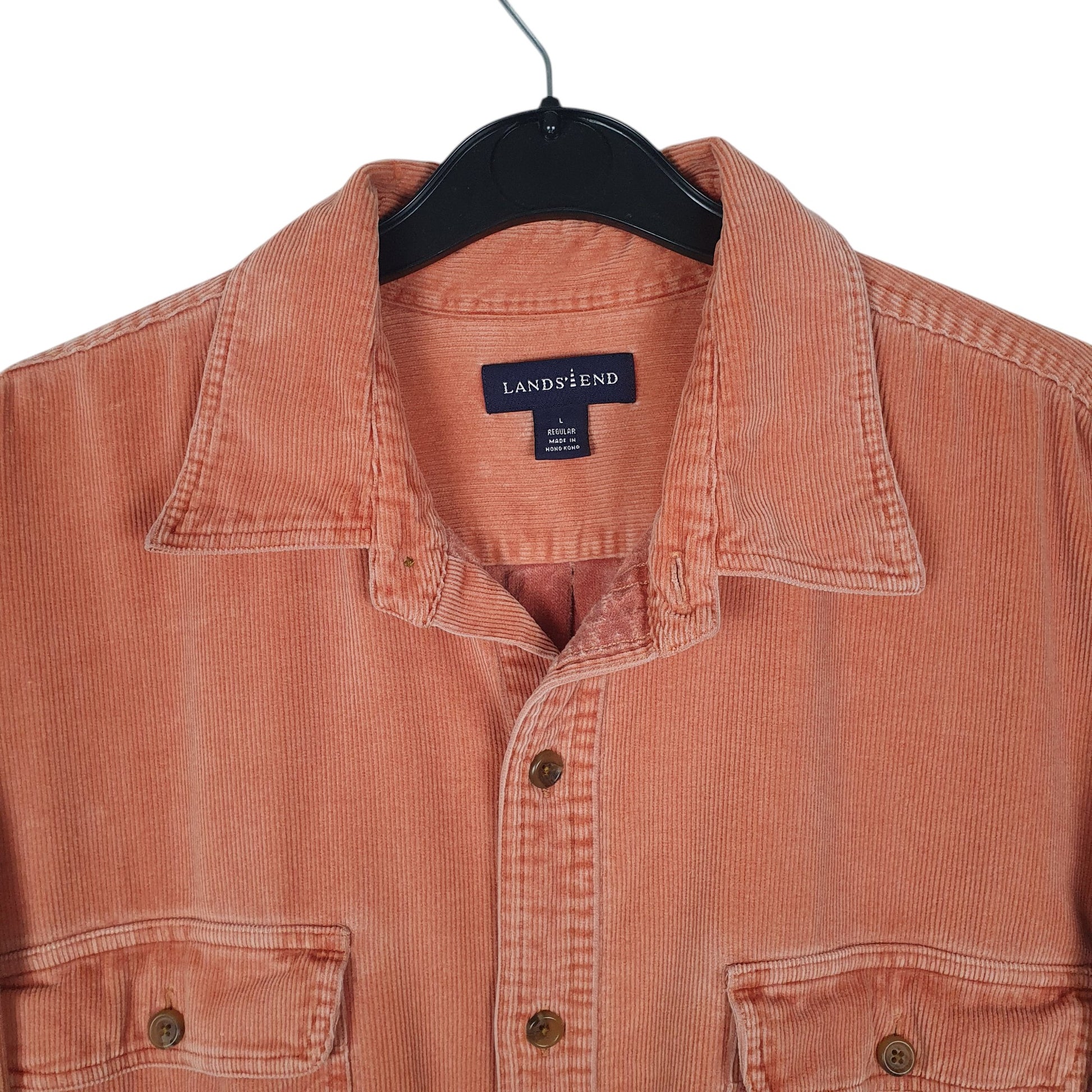 Mens Orange Landsend Thick Corduroy  Shirt