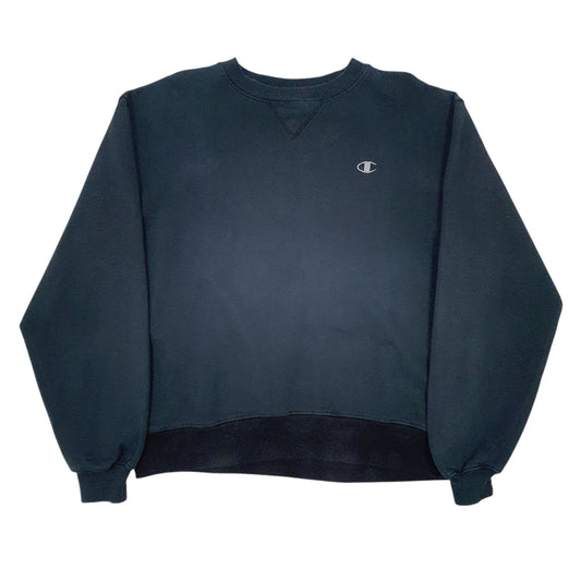 Mens Black Champion  Crewneck Jumper