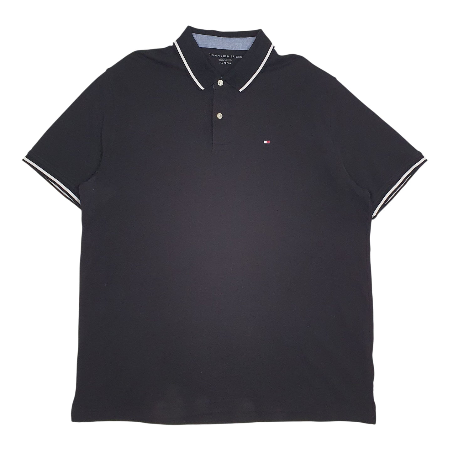 Mens Black Tommy Hilfiger  Short Sleeve Polo Shirt