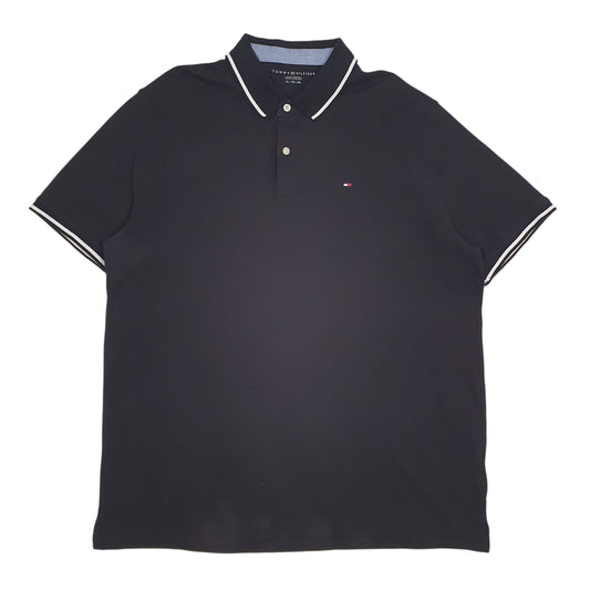Mens Black Tommy Hilfiger  Short Sleeve Polo Shirt