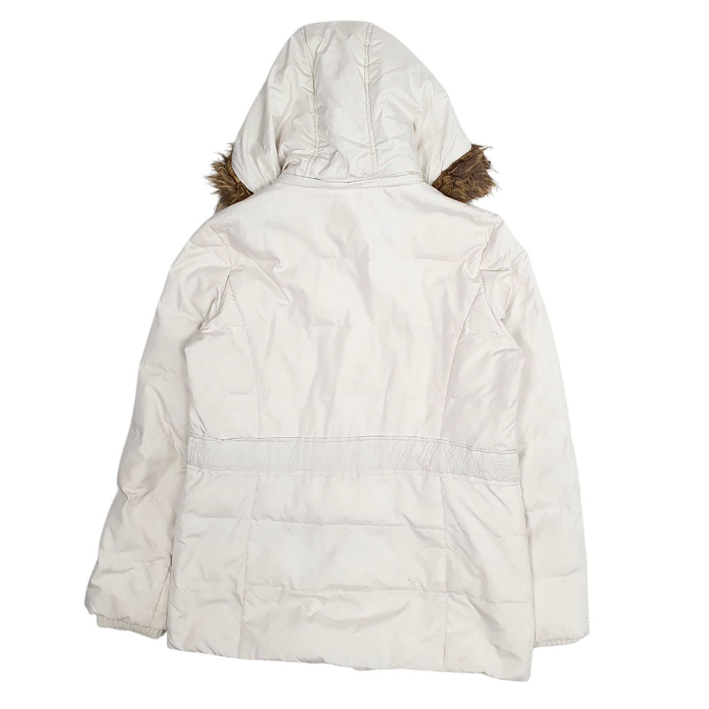 Womens Cream Tommy Hilfiger Puffer Longline Full Zip Coat