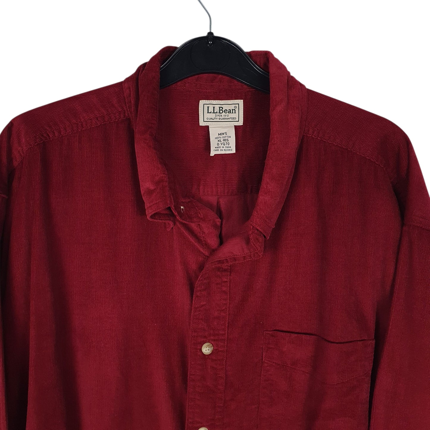 Mens Red L.L.Bean Corduroy  Shirt